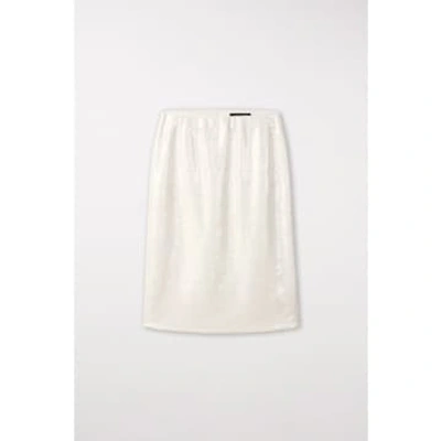 Luisa Cerano Silk Sequin Occasion Skirt Size: 8, Col: Off White