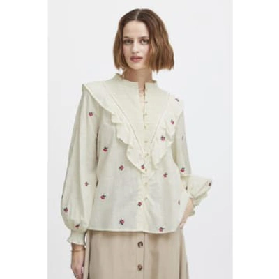 Atelier Rêve Toulouse Flower Embroidery Shirt In Neutral
