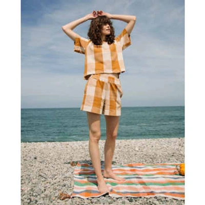 Beaumont Organic Samudra-cay Shorts Ecru & Golden Tan In Neutrals