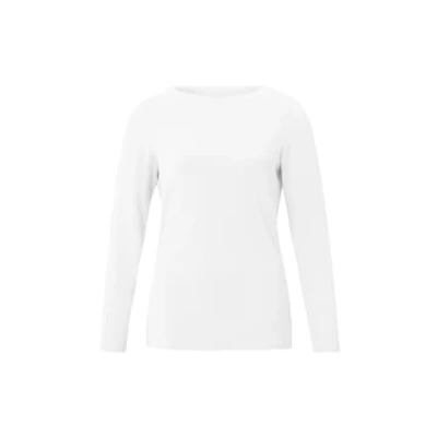 Yaya T-shirt With Boatneck And Long Sleeves In Regular Fit In White