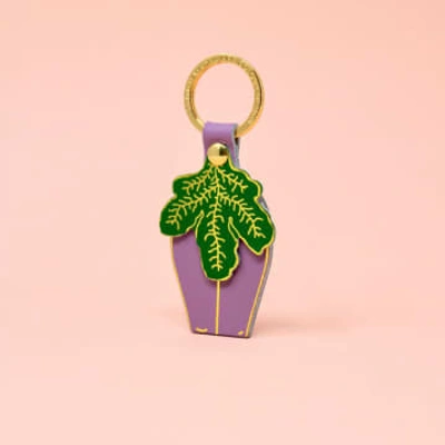 Ark Colour Design Peep Show Keyring: Man / Lilac In Gold