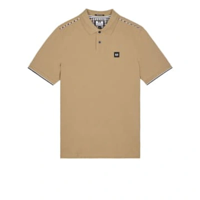Weekend Offender Sakai Polo With Nylon Check Piping In Navy In Blue