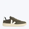 Veja V-12 Leather And Rubber-trimmed Suede And B-mesh Sneakers