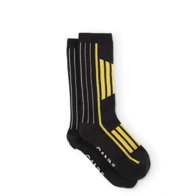 Ganni Sporty Socks In Yellow