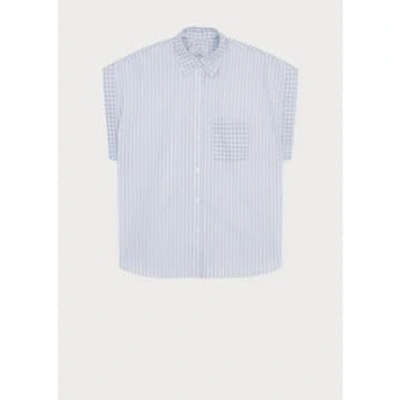 Paul Smith Gingham Stripe Ss Shirt Col: 01 White, Size: 8