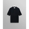 Wax London Naples Knitted Polo Shirt In Midnight