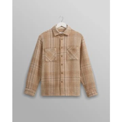 Wax London Whiting Overshirt Ombre Giant Window Pane Check In Neturals