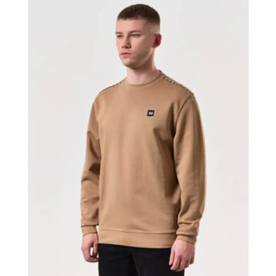 Weekend Offender Vega Sweatshirt With Piping Detail In Cognac In Brown