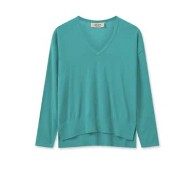 Mos Mosh Mmtani V-neck Knit | Wasabi In Teal