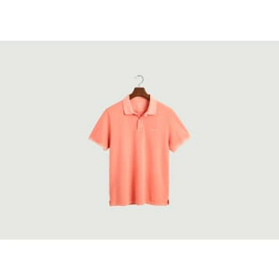Gant Sunfaded Cotton Pique Polo Shirt In Pink