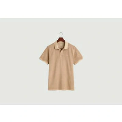 Gant Sunfaded Cotton Pique Polo Shirt In Brown