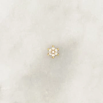 Anorak Bynouck Crystal Flower Stud Earring Diamante Gold Plated