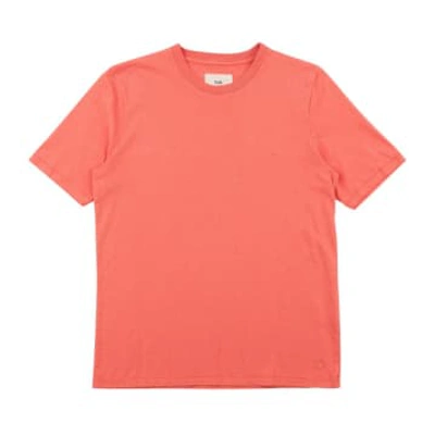 Folk Contrast Sleeve T-shirt Coral In Pink
