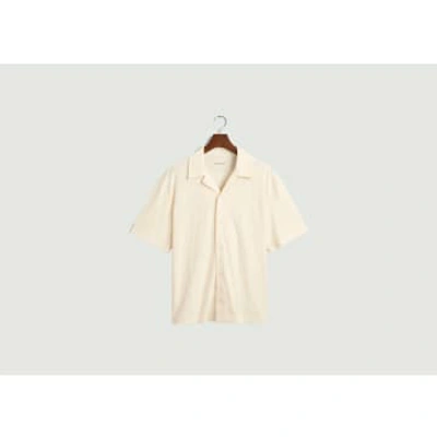 Gant Relaxed Fit Textured Jacquard Blouse In Neutral