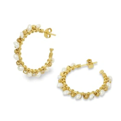 The Aloft Shop Riva Earrings Pearl In Gold