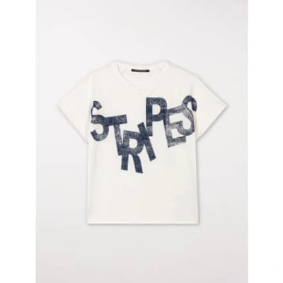 Luisa Cerano T-shirt With Printed Lettering Milk In White