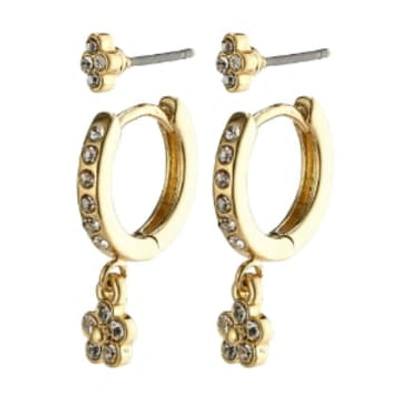 Pilgrim Sylvia Crystal Earrings In Gold