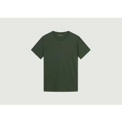 Knowledge Cotton Apparel Basic Regular T-shirt In Green