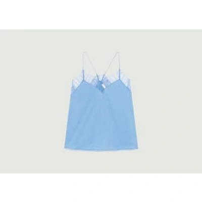 Pushbutton: White & Blue Sheer Camisole