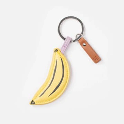 Caroline Gardner Cg Banana Keyring In Yellow