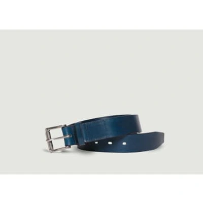 Ateliers Auguste Smooth Leather Belt In Blue