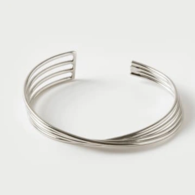Katerina Vassou Multi Strand Silver Bangle Bracelet In Metallic