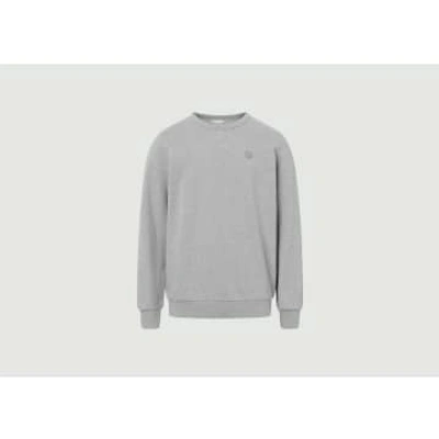 Knowledge Cotton Apparel Sweat Basic Badge In Gray
