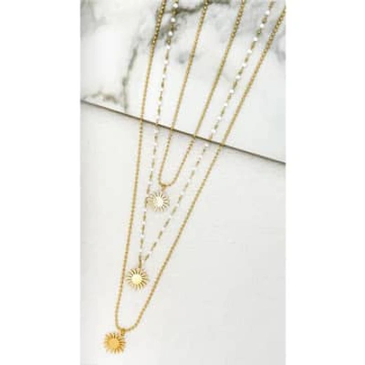 Envy Multi-layered Gold Necklace With Sunburst Pendants