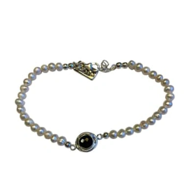 Collardmanson Pearls And Black Onyx Stone Bracelet