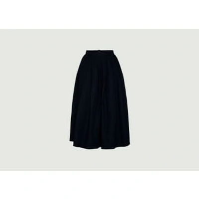 Knowledge Cotton Apparel Poplin Skirt In Black