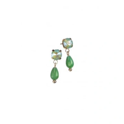 Hot Tomato Delicate Drops Earrings In Green