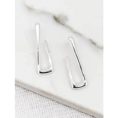 Envy L-shaped Hook Earrings Silver In Metallic