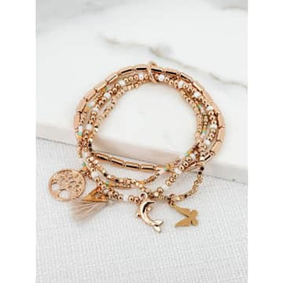 Envy Multi-layer Gold Beaded Bracelets With Charms