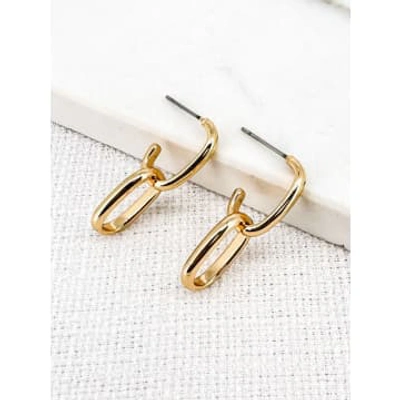 Envy Link Drop Earrings Gold