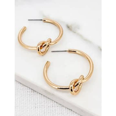 Envy Hoop Earrings With Knots Gold