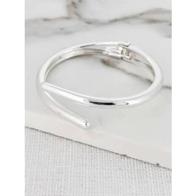 Envy Crossover Hinged Cuff Silver In Metallic