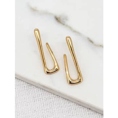 Envy L-shaped Hook Earrings Gold