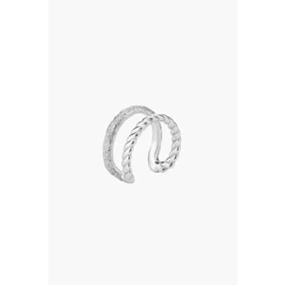Tutti & Co Rn335s Braid Ring Silver In Metallic