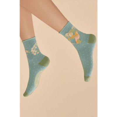 Powder Soc654 Hummingbird Ankle Socks In Blue