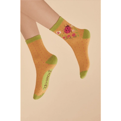Powder Soc648 Ladybird Ankle Socks In Multi