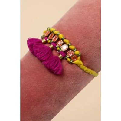 Powder Bra14 Tasseled Bracelet In Pink
