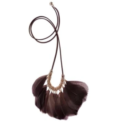 Hot Tomato Fabulous Feathers Necklace In Burgundy