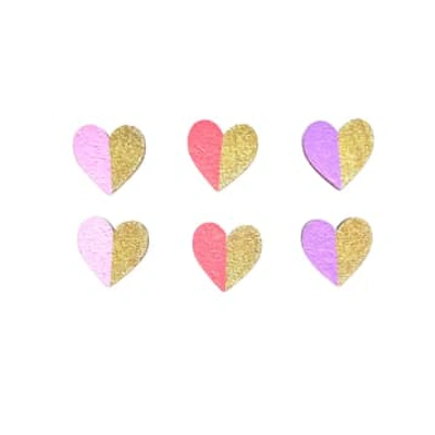 Ivy And Ginger Gold Edge Heart Three Piece Stud Set