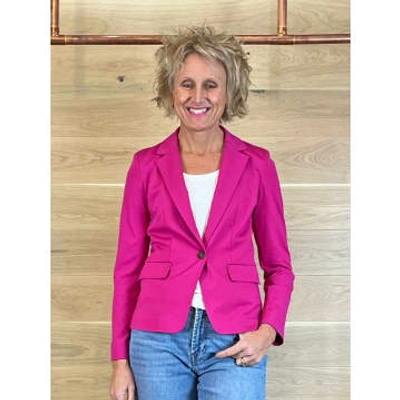 Emme Marella Elba Jersey Jacket Fuchsia In Pink