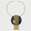 KATERINA VASSOU GOLD COLLAR NECKLACE WITH BLACK DISC & CHAINMAIL