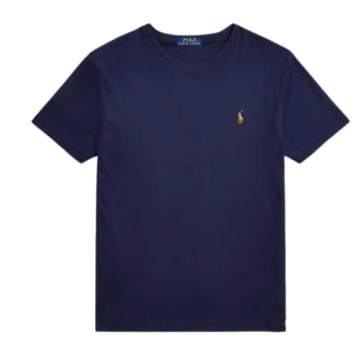 Ralph Lauren Menswear Pima Polo T-shirt In Blue