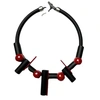 CHRISTINA BRAMPTI NECKLACE TUBES AND BEADS RED
