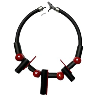 Christina Brampti Necklace Tubes And Beads Red