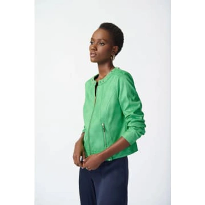 Joseph Ribkoff Foiled "suede" Jacket In Green