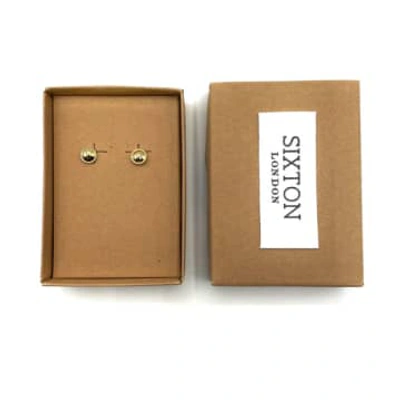 Sixton London Dome Stud Earrings In Gold